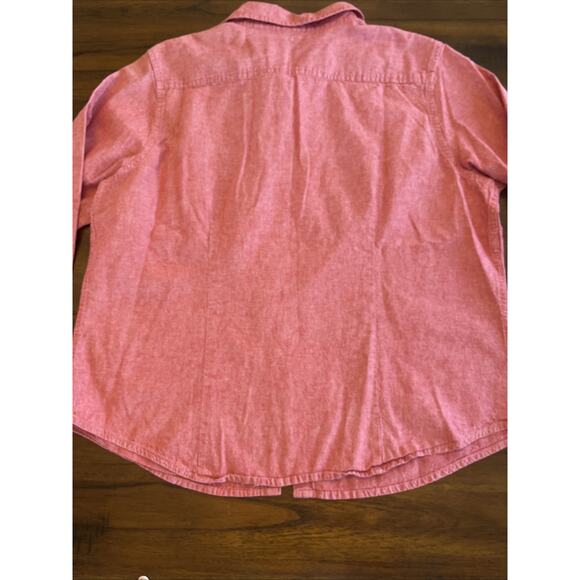 Disney Womens 3/4 Sleeve Button Down Shirt Sz XL “SS Mickey” Red Embroidered - Picture 8 of 8